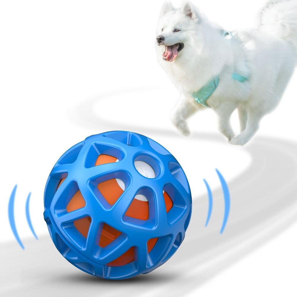 Vibrating & Rolling Dog Toy - Interactive Play for Small to Large Breeds